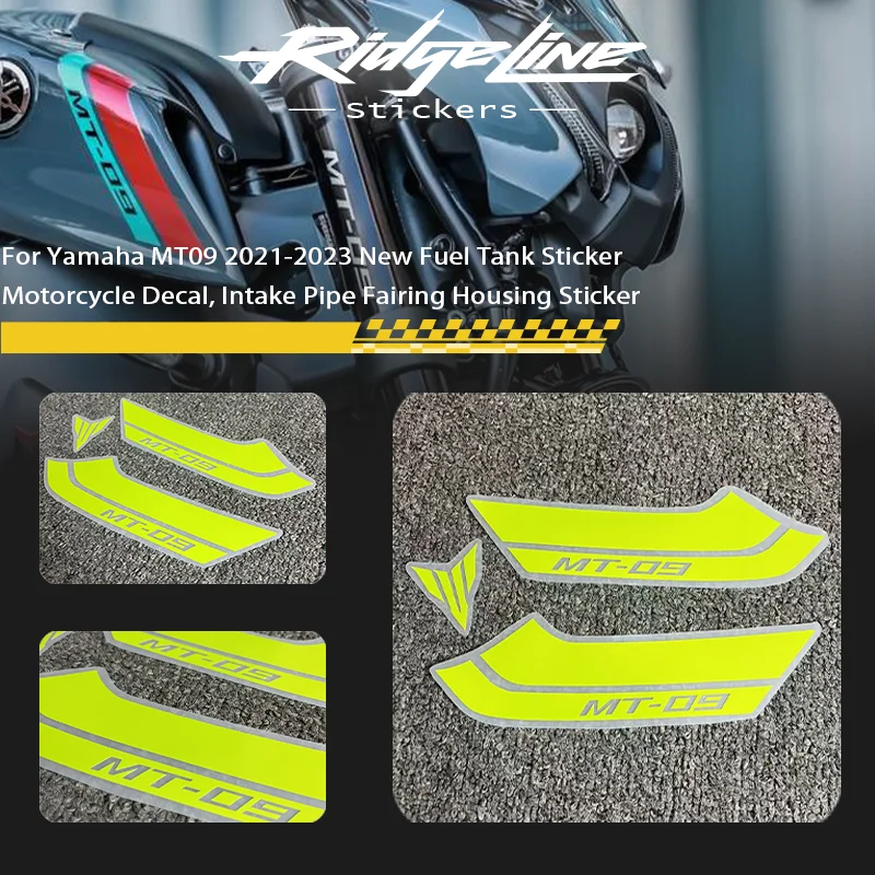 

For Yamaha MT09 2021-2023 New Fuel Tank Sticker Motorcycle Decal, Intake Pipe Fairing Housing Sticker