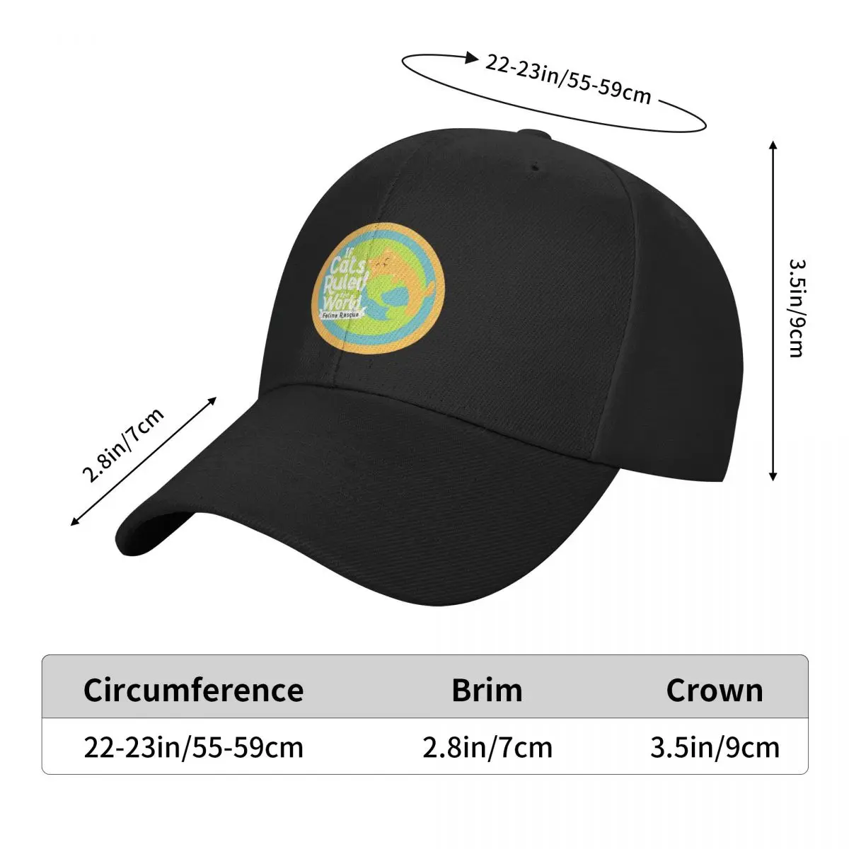 ICRTW Circles Casquette، قبعة بوليستر مخصصة كهدية للبالغين، هدية لطيفة