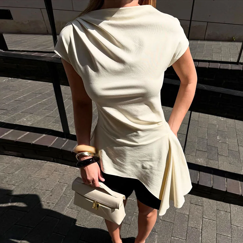 

Spring and Summer New Fashion Temperament Top Women's Slim Commuter Short-sleeved T-shirt