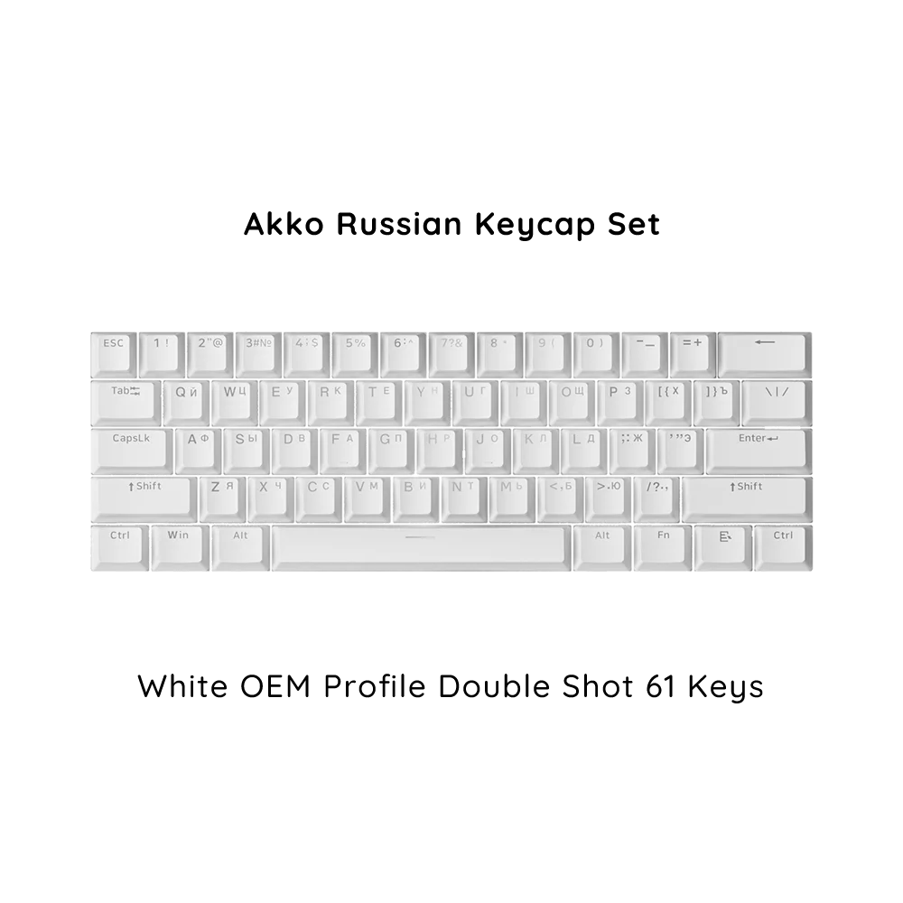 Akko Russische Keycap Set ASA/OEM/Cherry Profiel 61 68 84 88 108 Toetsen Geperforeerde PBT Double Shot Mechanisch Toetsenbord Cyrillische Keycaps