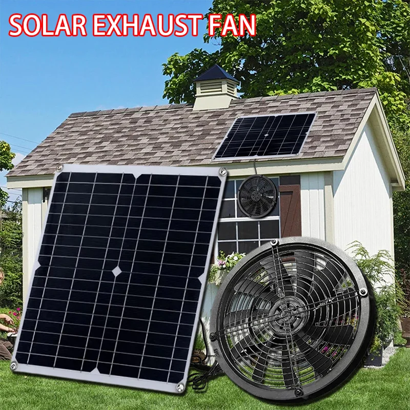 Outdoor Solar Panel Exhaust Fan for Indoor Heat Dissipation Temperature Use Suitable for Houses and Dog Houses