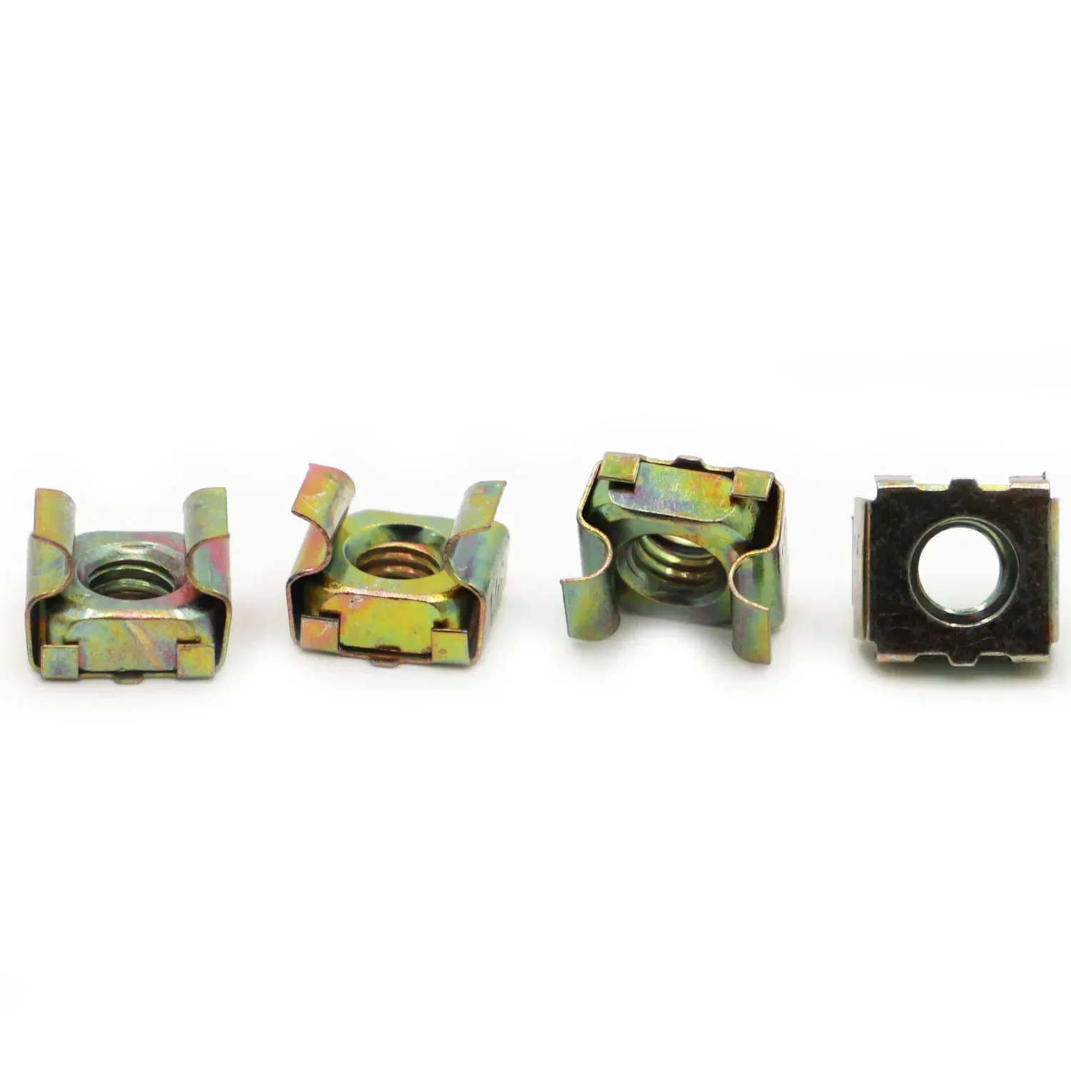 NO. M4 M5 M6 M8 M10 M12 Color Zinc-plated Carbon Steel Floating Nut Cassette Elastic Enclosure Card Cage Nuts