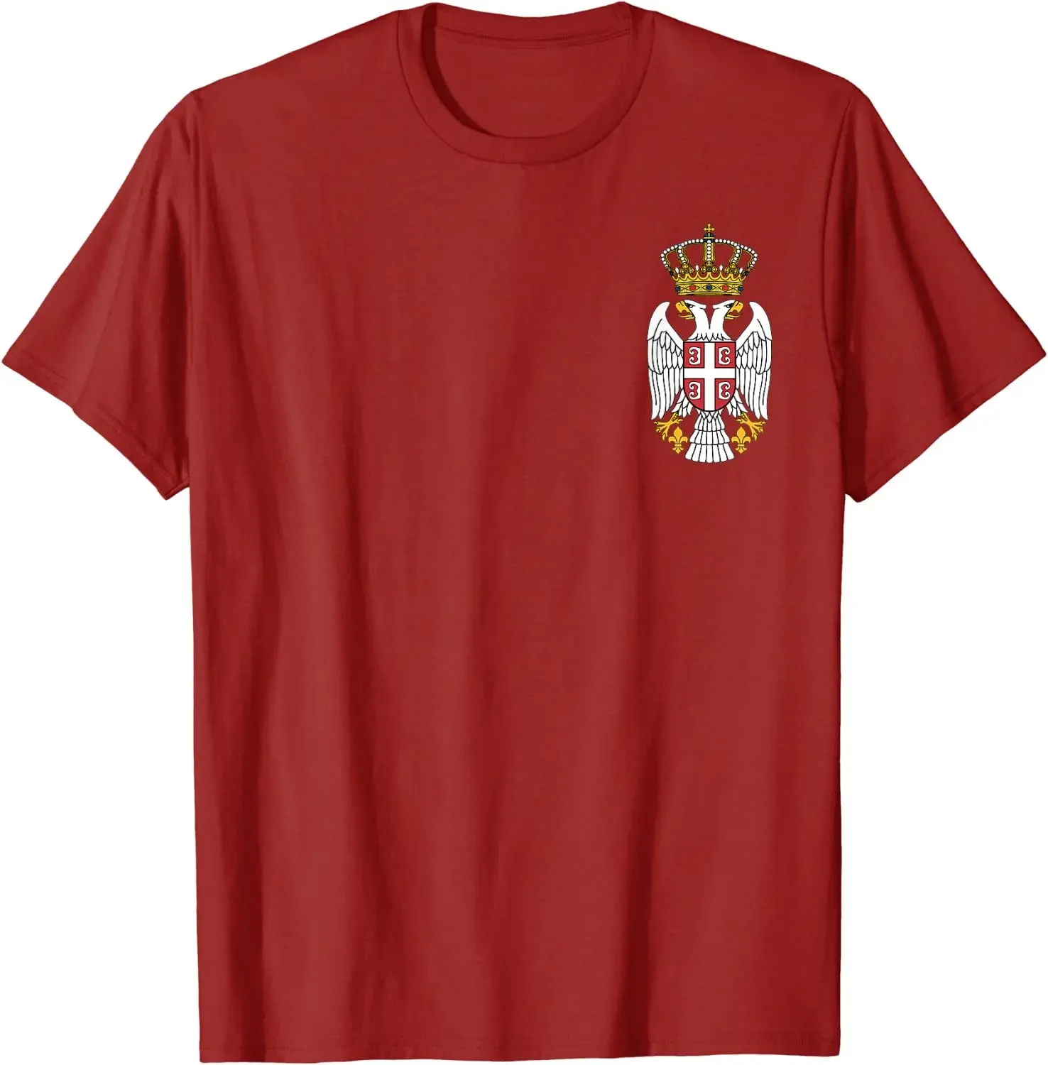 Short Sleeve Casual Cotton O-Neck Shirt Serbian Eagle Coat of Arms Men T-Shirt Emblem of Serbia Double Headed Eagle TShirt 2024