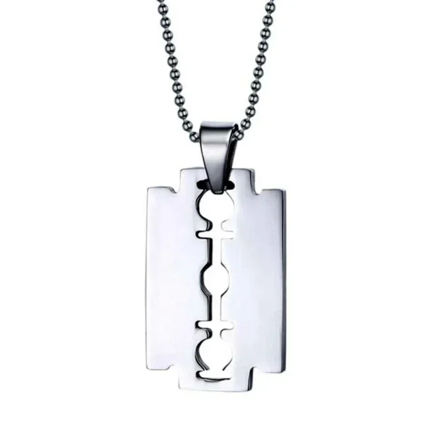 Delysia King Shaving Blade Pendant  Stainless Steel Hip Hop Necklace for men