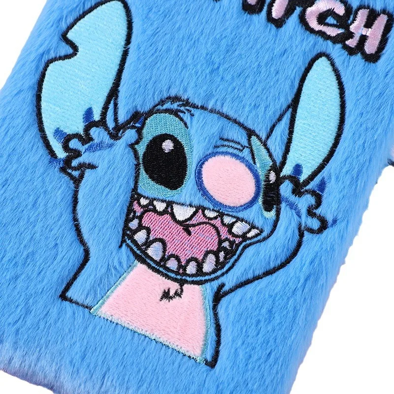 Anime Disney Cute Lilo Stitch Cartoon Plush Portable Notebook Cute Student Plush Notepad Diy Handbook Stationery Gift 14.5x21cm