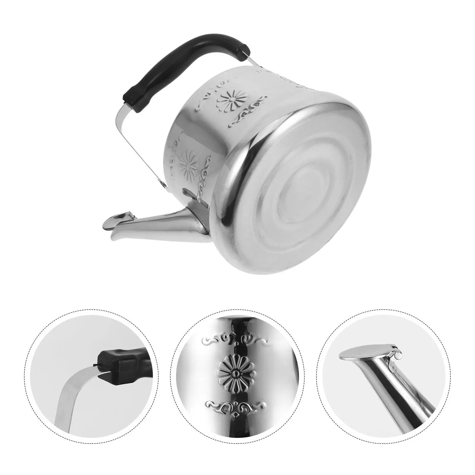 

1Pcs Premium Stainless Steel Whistling Kettle Quick Boil Water Pitcher for Green Black Herbal Tea Heat Resistant Home Tea Kettle
