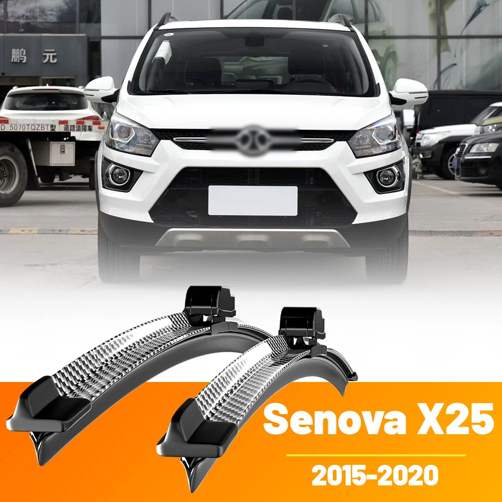 2 uds limpiaparabrisas delantero limpiaparabrisas de fibra de carbono para BAIC Senova X25 2015-2020 2016 2017 2018 2019