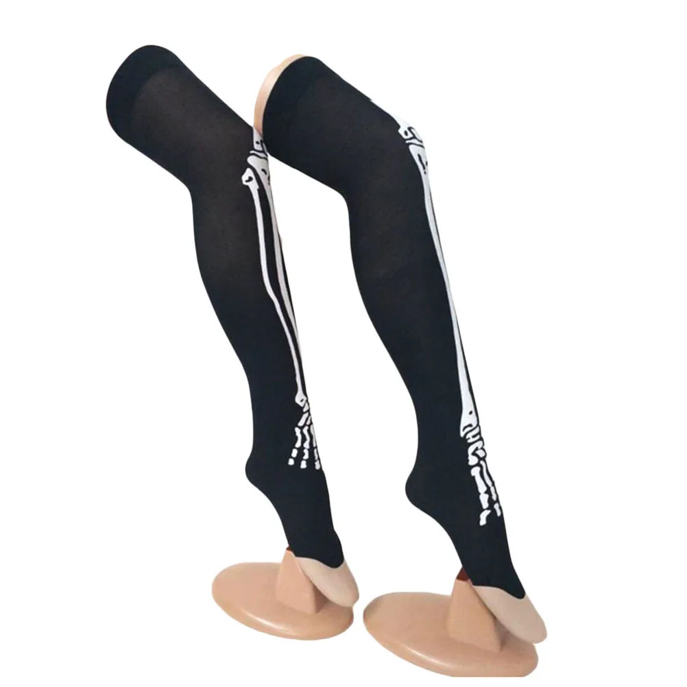 2 pezzi di calzini lunghi per Halloween con osso di sangue, calze horror stampate in 3D, elastiche antiscivolo, adatte per feste in costume, cosplay, donne