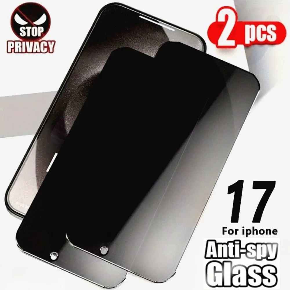 2 Stück Anti-Spionage-Displayschutzfolie für iPhone 17 16 15 14 Pro Max Air 16e 15 Plus gehärtetes Glas für iPhone 13 12 11 Pro XR XS Max