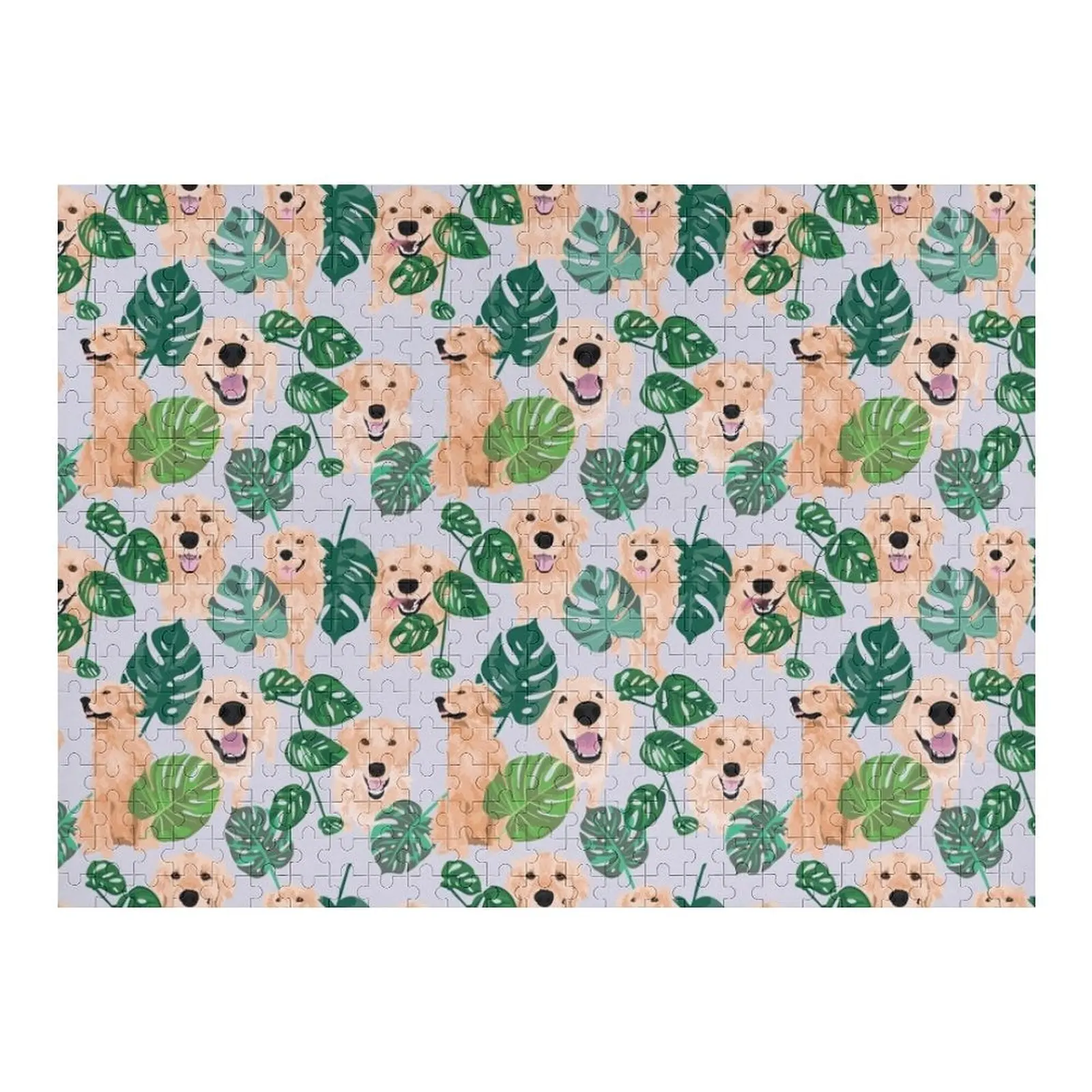 

Golden Retriever Tropical Jigsaw Puzzle Custom With Photo Toys For Children For Children Personalized Baby Object Puzzle
