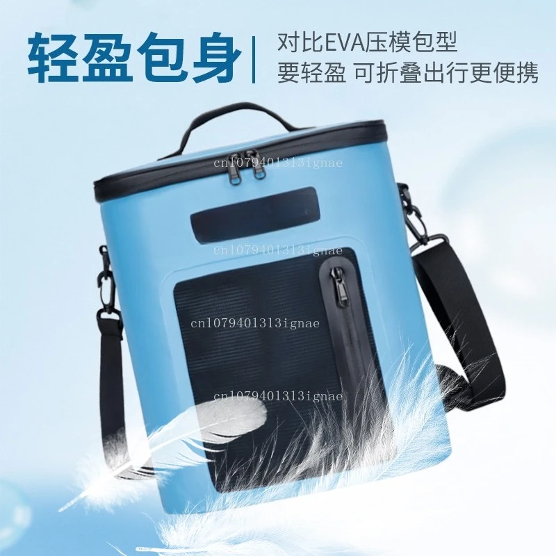 Round Insulation Ice Refrigerated  Durable Outdoor Camping Fishing Portable Lunch Bag Wild