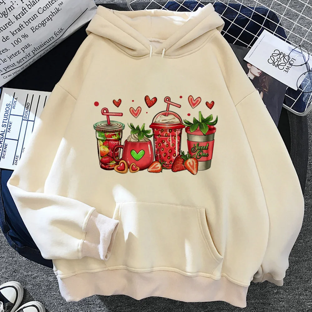 Watermelon Coffee hoodie kawaii soft fabric patterned graphic female tracksuits patterned pattern casual wear comfortable