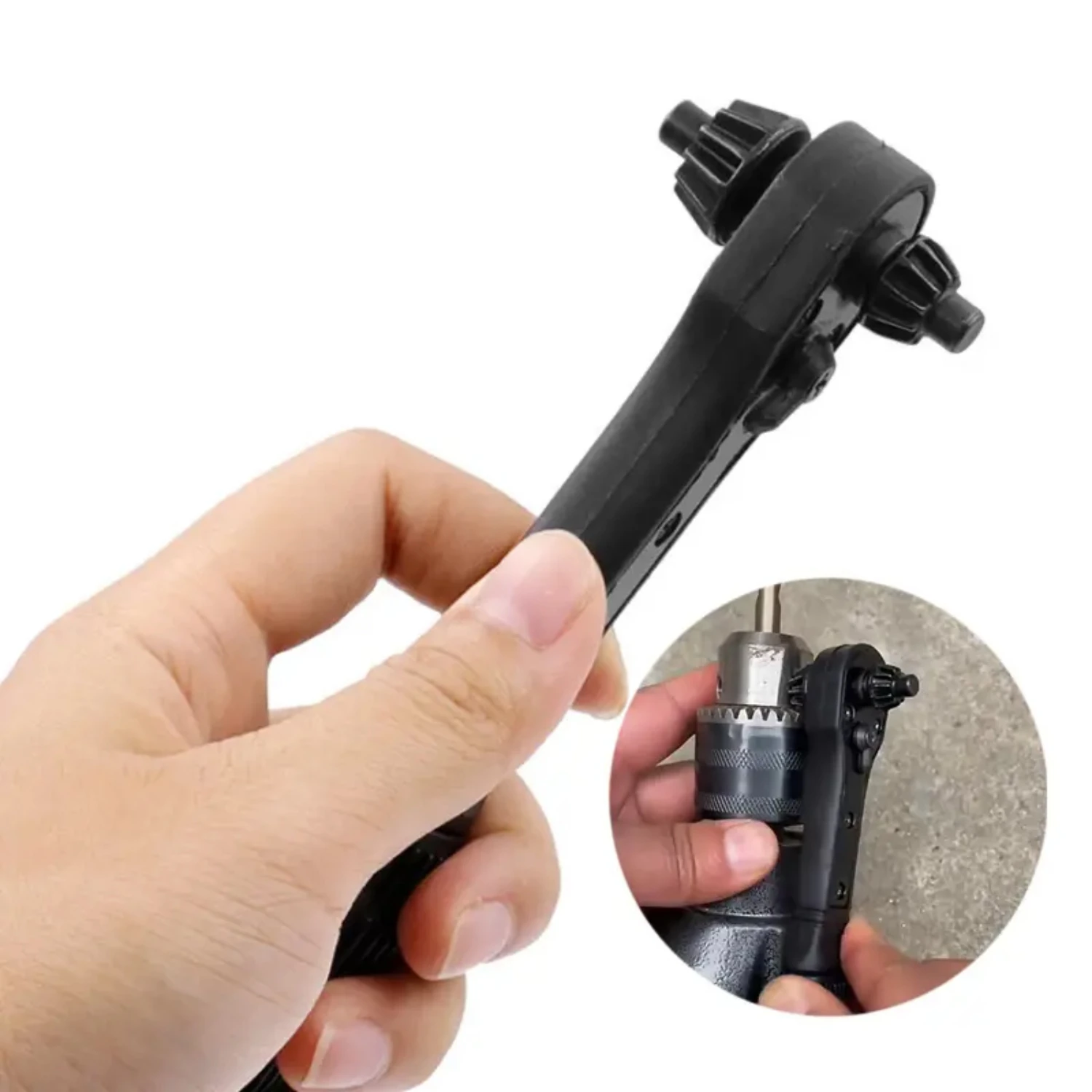 Efficient Labor-saving 2-in-1 Ratchet Chuck Key Wrench with Special Design for Drill. Quick Disassembly with Three-jaw Key and H