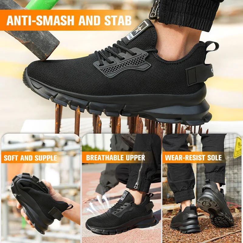 Anti-stab Sicherheitsschuhe Männer Stahl Kappe Turnschuhe Pannensichere Atmungsaktive Arbeit Sicherheit Stiefel Mann Bequeme Bau Arbeit Schuhe männlichen  322