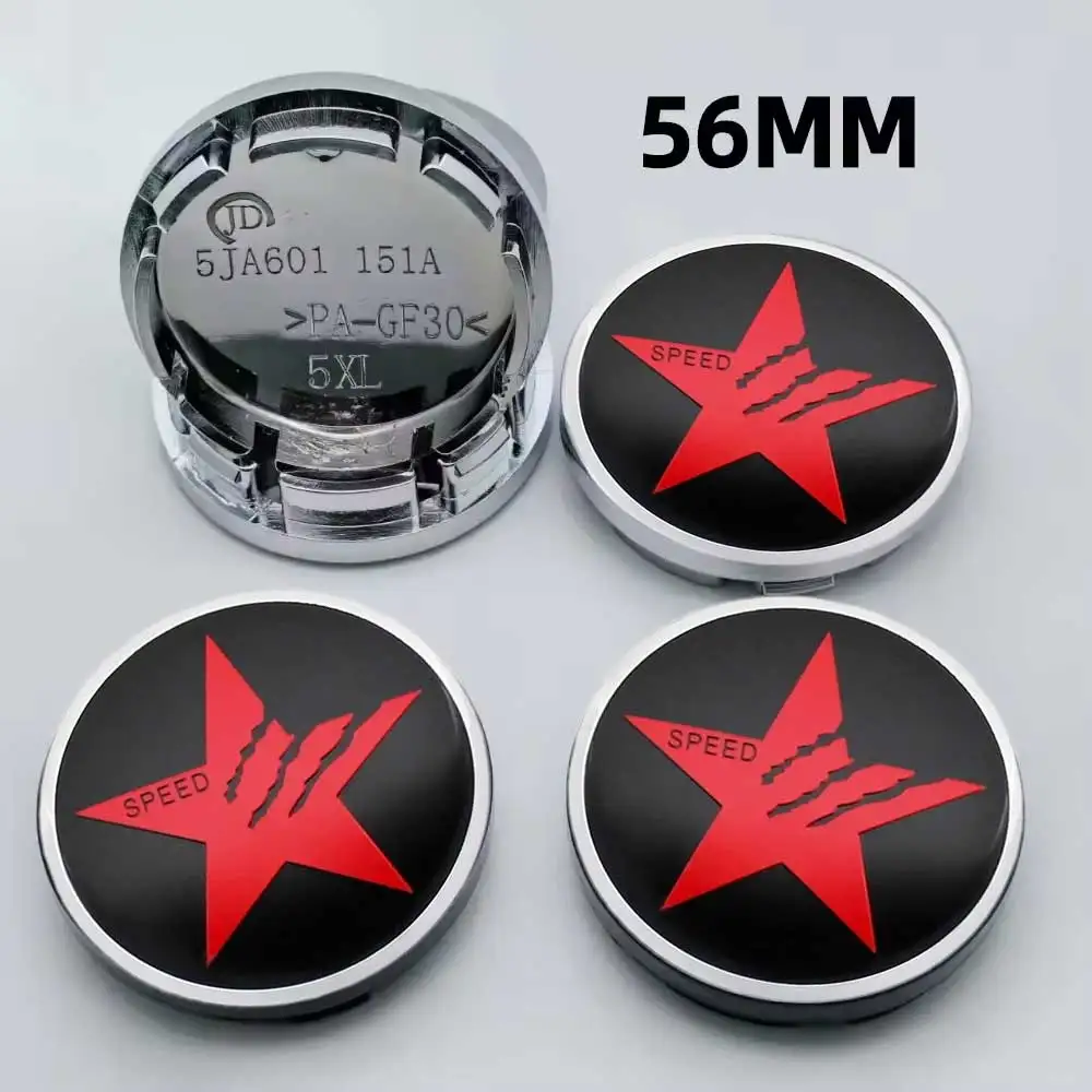 4 قطعة 56 مللي متر العالمي سرعة سباق شعار شعار سيارة عجلة مركز غطاء محاور يغطي ملصق لسيارات BMW هوندا سيتروين هيونداي أودي #6