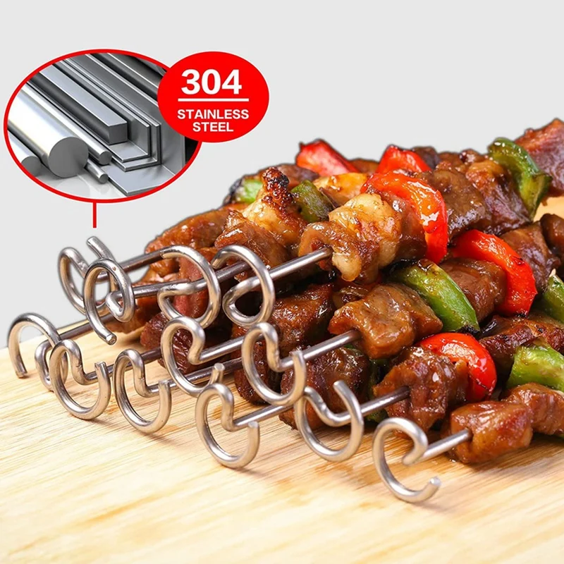 Stainless Steel Barbecue Skewers For Ninja Foodi Air Fryer DZ201, DZ401 Dual Basket Air Fryer