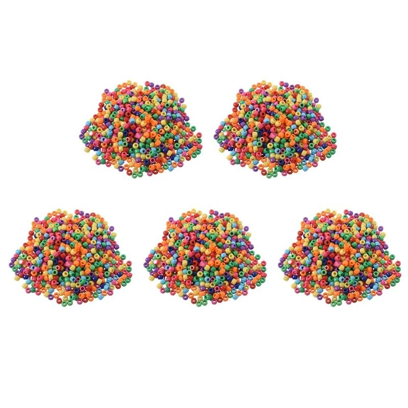 3000 Pcs Mixed Plastic Pony Beads 9Mm X 6Mm(3/8 Inch X 2/8 Inch) Eco-Friendly
