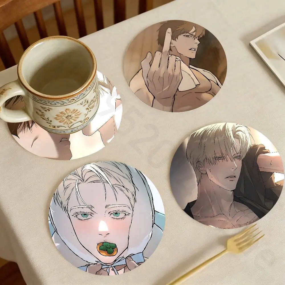 

Manga C-Codename Anastasia Wooden Coaster Set Coffee Teacup Decoration Coffee Shop Beverage Shop Family Restaurant
