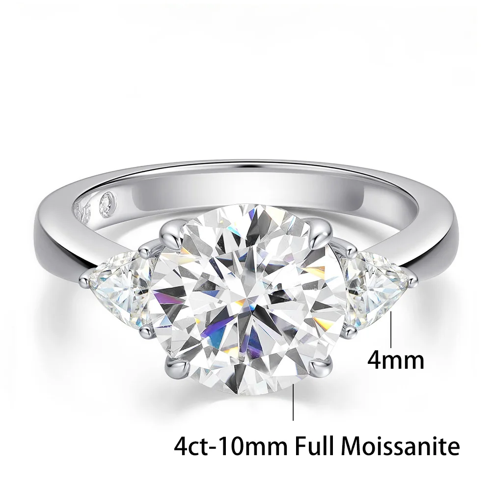 OEVAS 100% 925 Sterling Silver 4cttw D Color Moissanite Rings For Women Diamond Engagement Wedding Band Fine Jewelry Gifts view 5