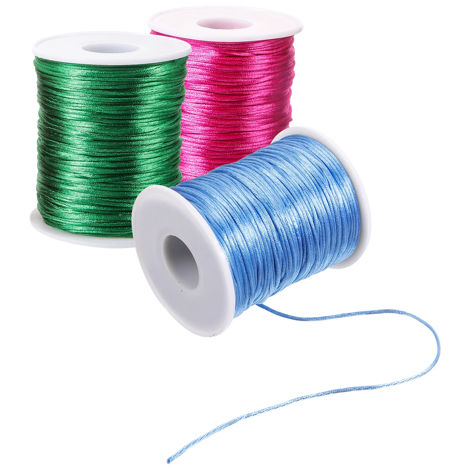 

3 Rolls Knitting Thread For Crochet Bracelet Making Cell Phone Bag Crafts Diy Macrame Yarn Thick Polyester String Craft Supplies