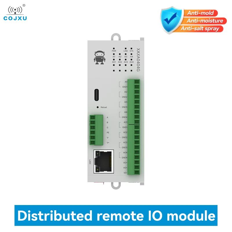 

4AI+4AO Distributed Remote IO Module Host Module RJ45 RS485 COJXU M31-XAXA0404G Analog Switch Acquisition Modbus TCP/RTU
