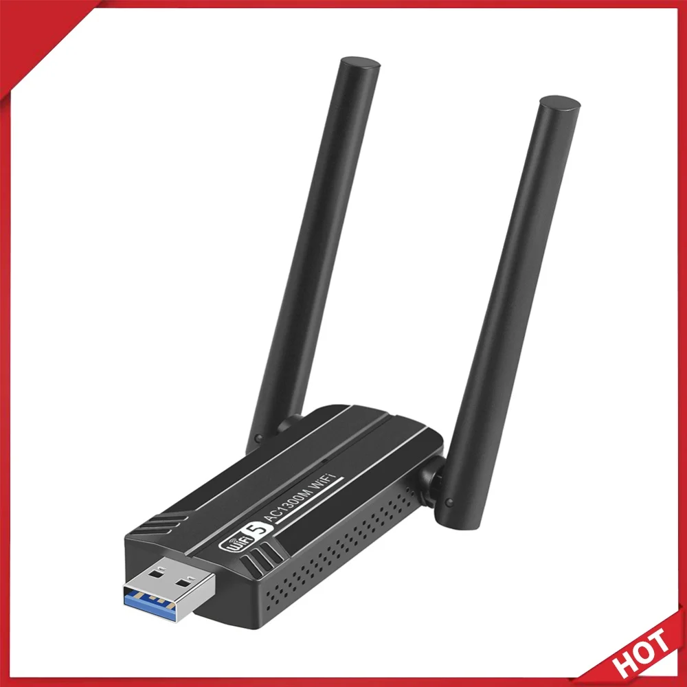 867Mpbs WiFi 6 Receiver Dongle Supports for Windows Vista/XP/7-11/Linux OS/ OS Wireless Network Card WiFi Dongle for Desktop