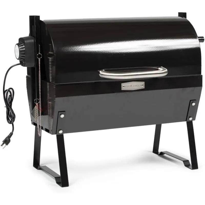 

TITAN GREAT OUTDOORS Ash & Ember 4W Rotisserie Spit Roaster Grill, Rated 33 LB, Horizontal Adjustable Spit Rod