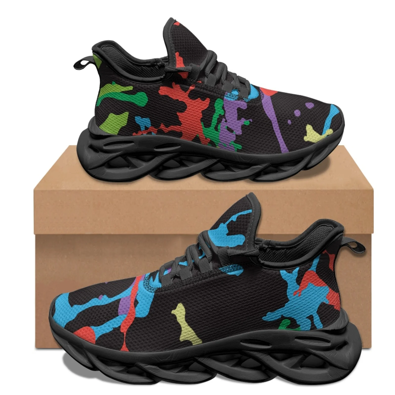 PENSTROLL PENSTROLL Colorful Splash Men's Fashion Sneakers Mesh & EVA Men’s Blade Sneakers for Sports New Design Fall Fashion