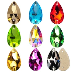 6A Quality Strass Sewing Stones Tear Drop Sew On Rhinestones Flatback Beads for Dress Decoration Bags Garment Shoes Making