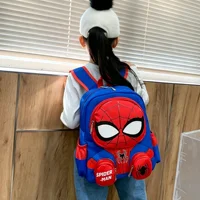 1Pc Mesuca 3D Little Spider Kids Backpack, Cartoon Supes Kindergarten School Bag, Boys Light‑Weight Oxford Cloth Shoulder Bookbag With Small Coin Pouches, Children Daily Travel Backpack Gift 5