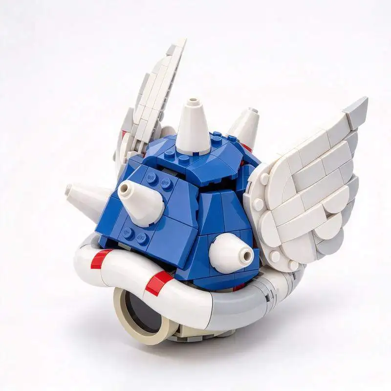 326PCS Cartoon Game Blue Spiked Shell With Wings Building Blocks Fantasy Figure Model Custom Puzzle DIY Assembly Toy Gift Set