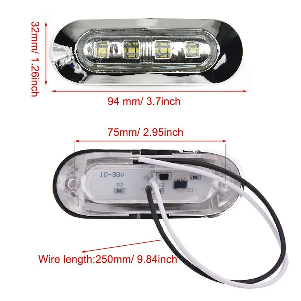 Courtesy Lights LED Lights Marine 4x Accessories Boat Light Marine Boat LED Lights Marine Light 4 LED Walkway 1.5W