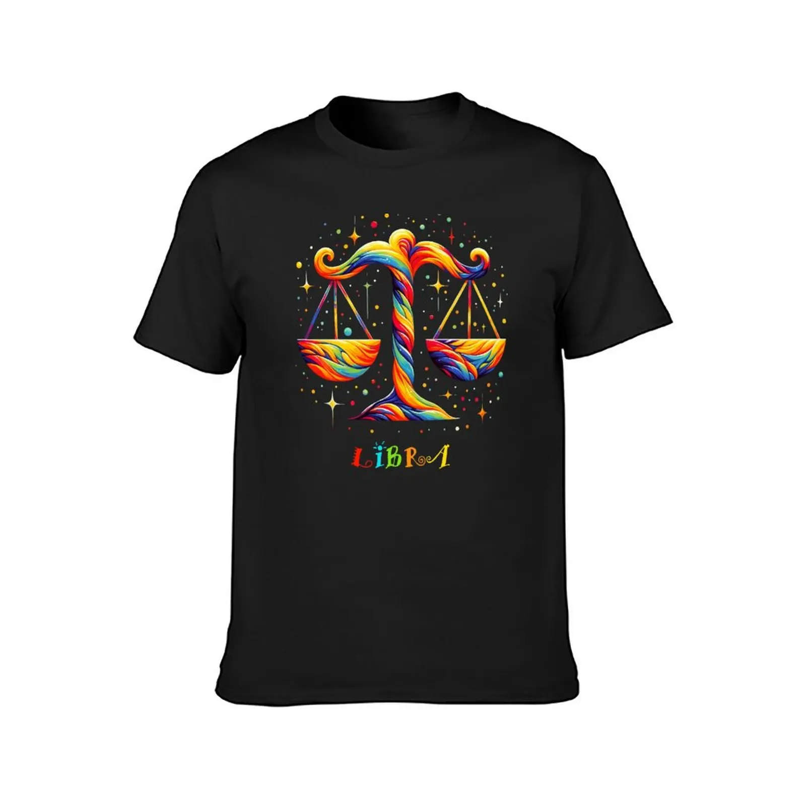 Vibrant Libra Zodiac Sign T-Shirt customizeds cute clothes quick-drying t shirts for men pack