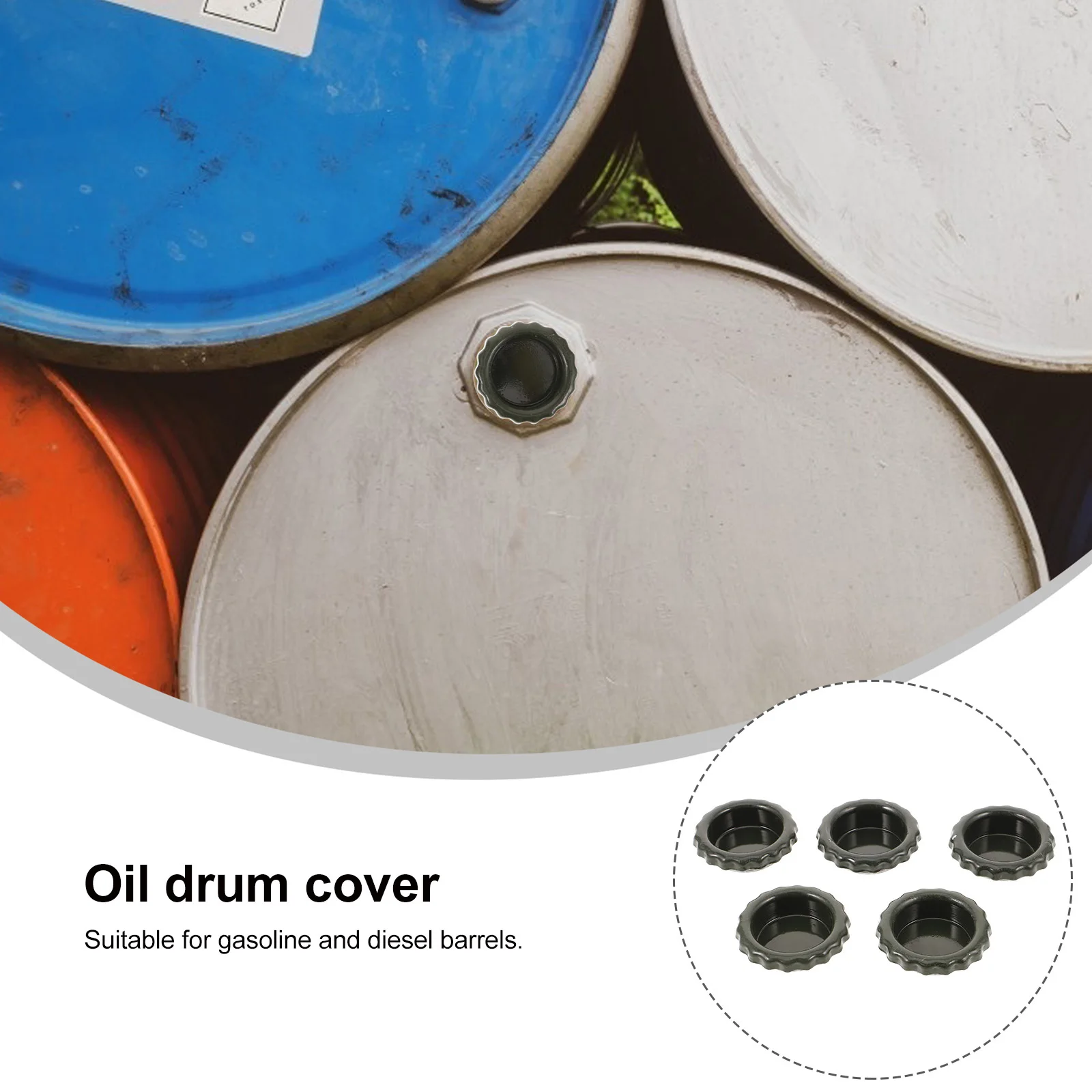 

5pcs Oil Drum Bung Cap Thickened Metal Drum Lid Sealing Cover For Diesel Drums Leak Proof Protection Bung Caps