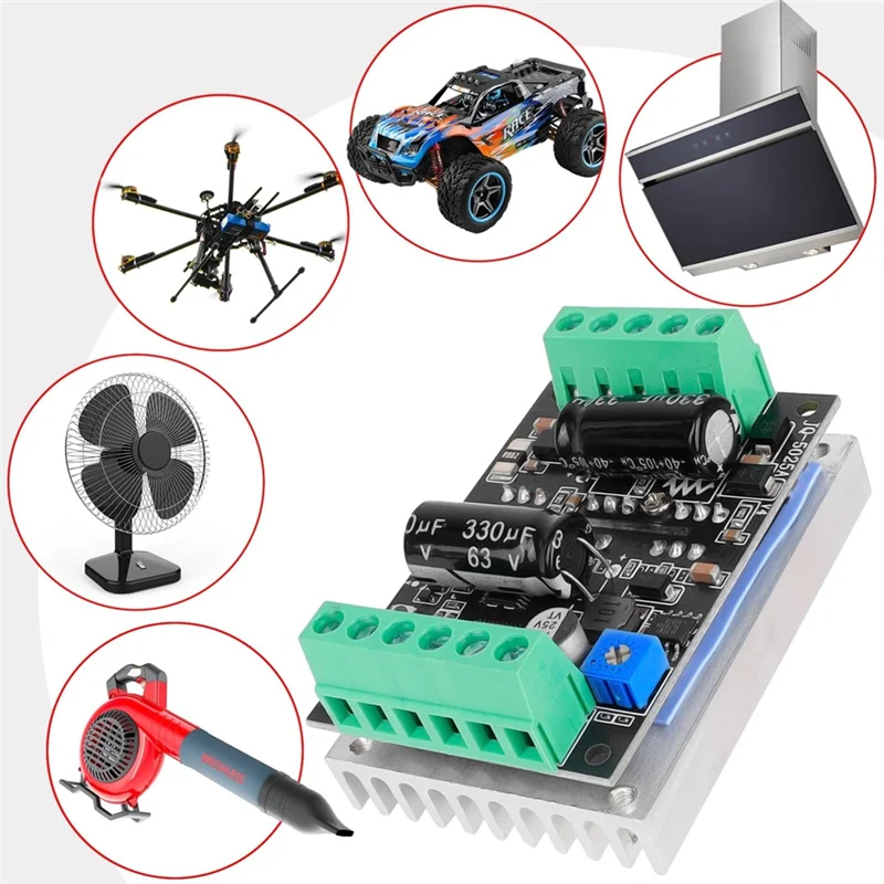 FFYY-PWM Hall Motor Control Driver Board DC 6-60V 20A 500W BLDC Three-Phase Brushless Motor Controller