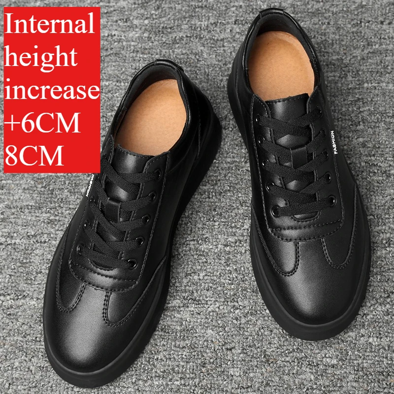 

Men Elevator Height Increase Shoes Sneakers Shoes for Men 6cm Sports Casual Invisible Inner Heightening 8cm White Shoes
