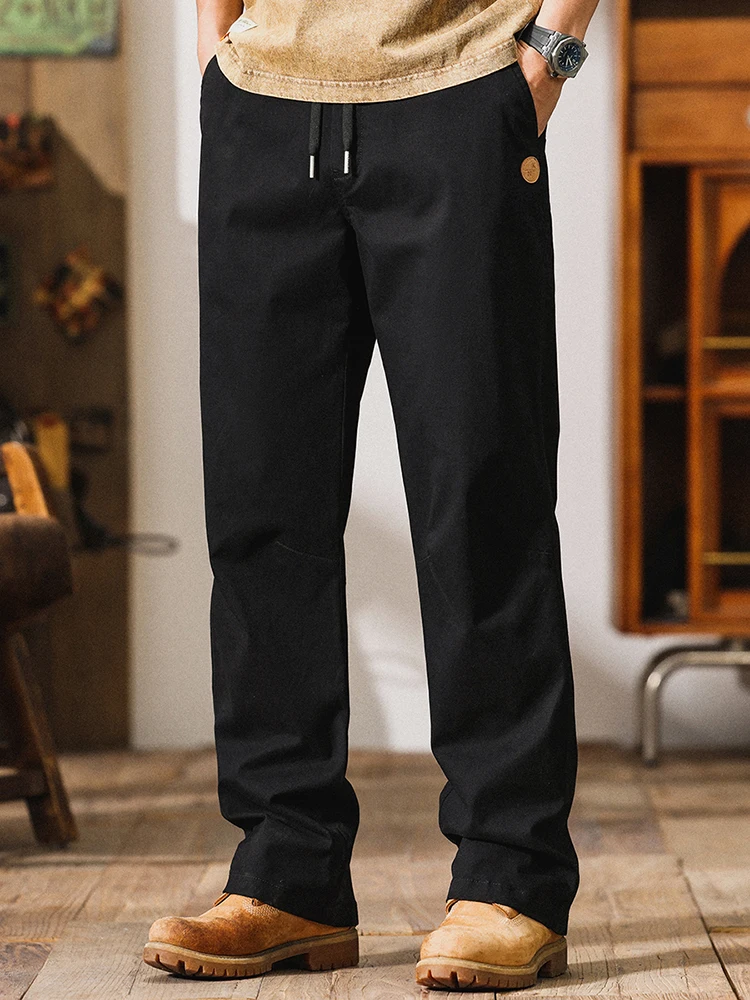 

Elastic Wide Leg Men's Casual Pants Cotton Straight Leg High Street Sle Spring Autumn plus Size Comfortable Elastic Waist