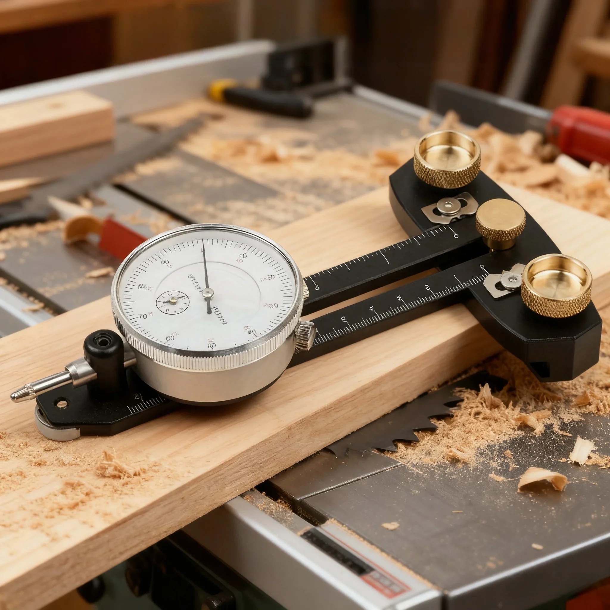 Accurate Table Saw Blade Aligner with Dial Gauge – Essential Thin Rip Jig for Preventing Kickback & Ensuring Square Cuts