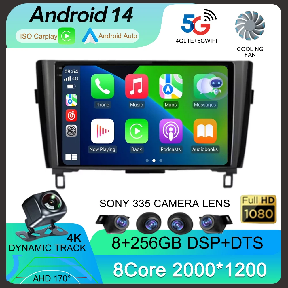 

Android 14 Auto Radio for Nissan Qashqai J11 X-Trail 3 T32 2013-2017 Carplay Car Multimedia Video Player GPS 2din Autoradio QLED