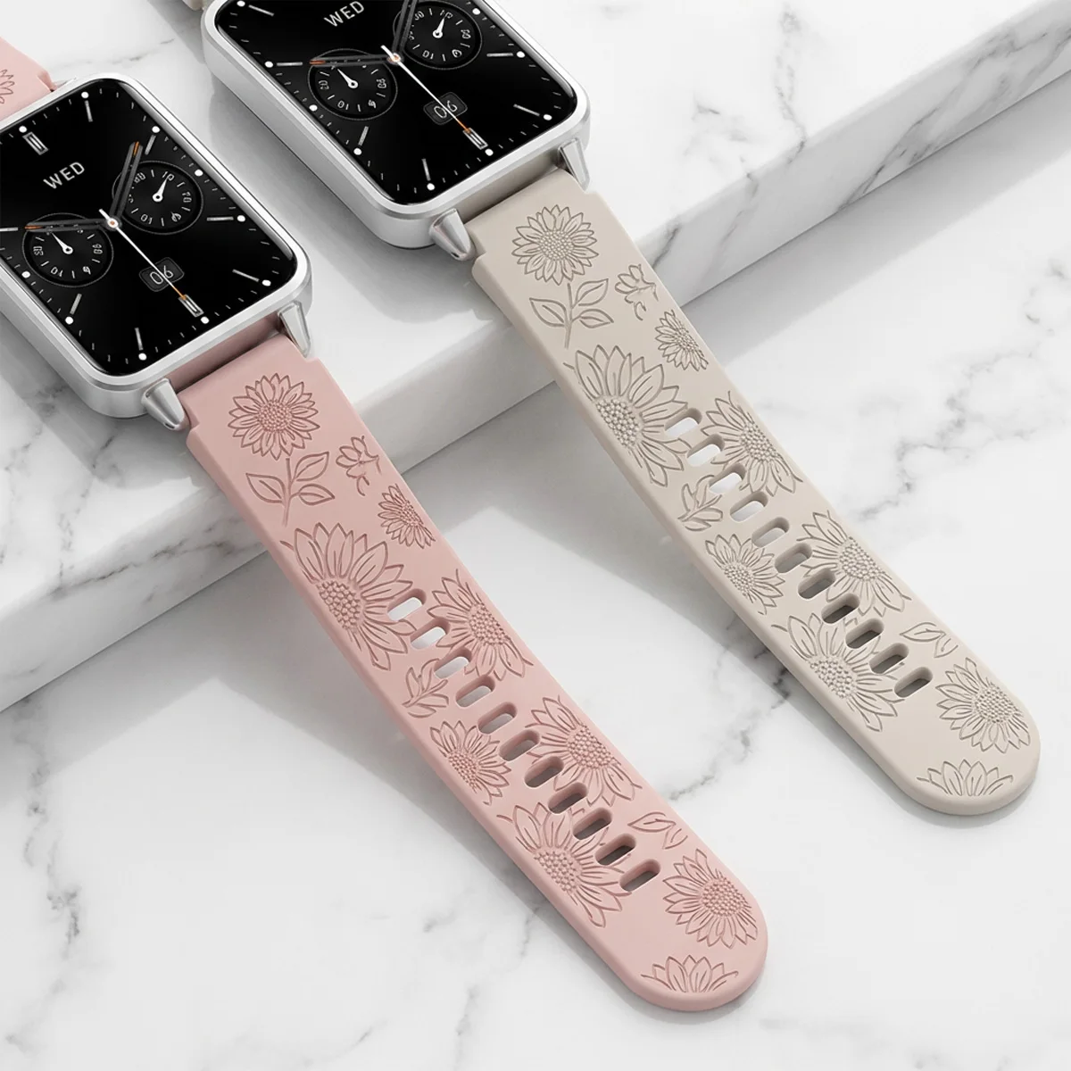 Sunflower Carved Pattern Strap for Huawei Band 11/ 11Pro Replaceable Adjustable Band for Huawei Watch 10 8 9 Soft Wristband