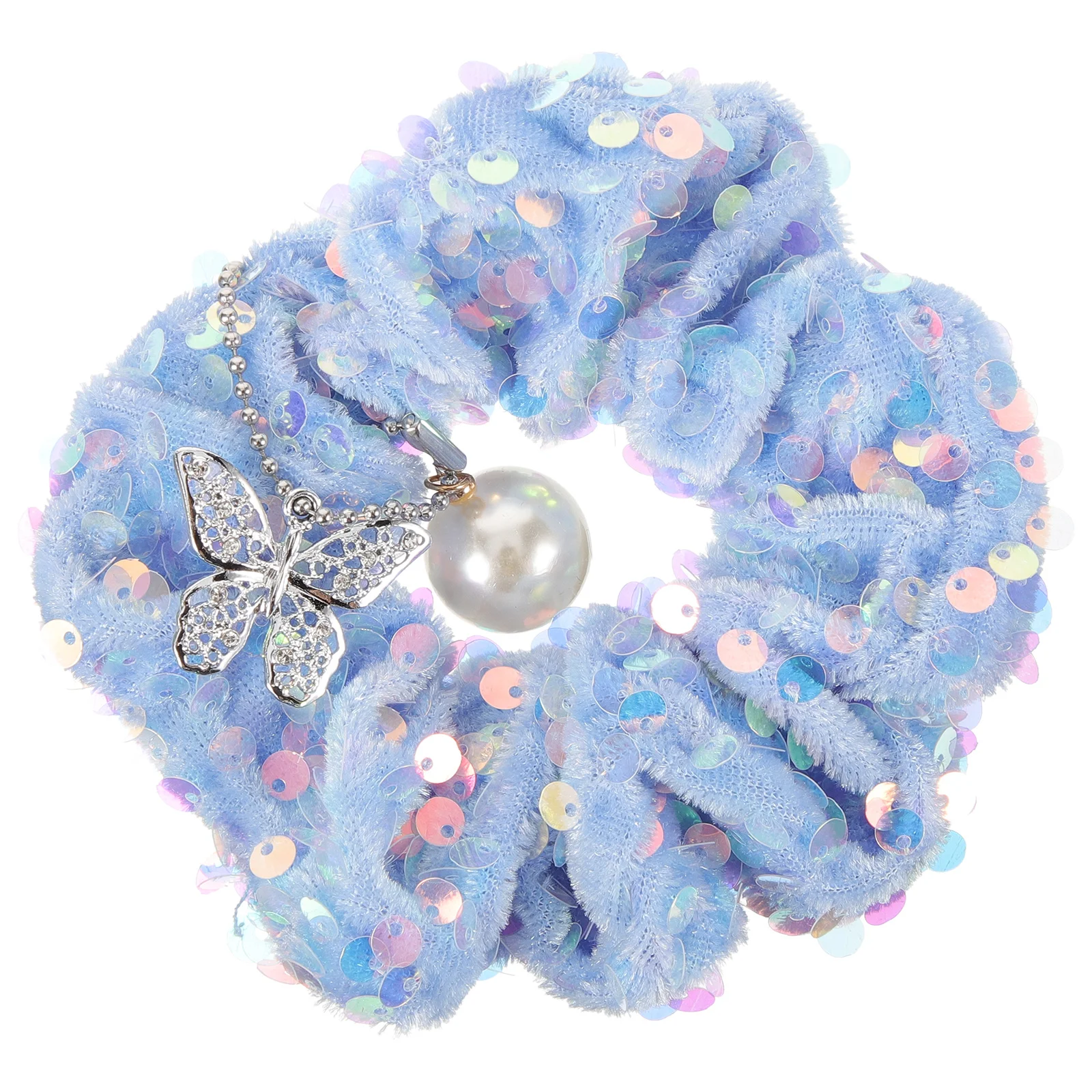 Sequin Hair Scrunchie Stretchy Ponytail Holders For Women Hair Accessories Bulk Elastic Ties For Party Daily Use