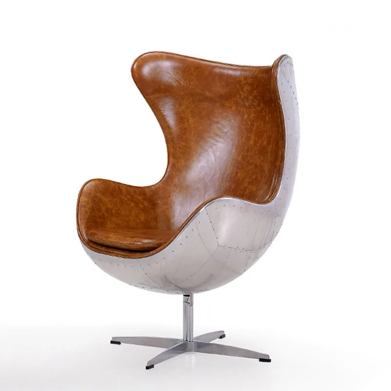 

American loft leather space computer eggshell chair single retro industrial sofa sedentary