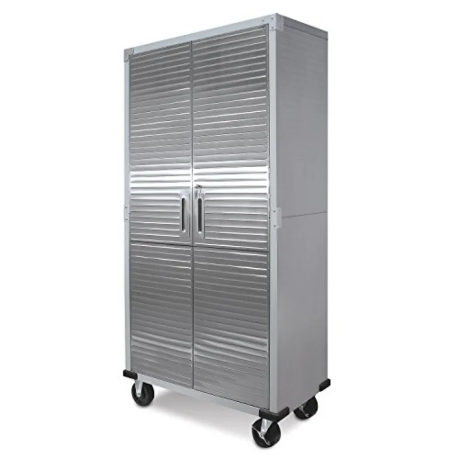 UltraHD Solid Steel Rolling Lockable Metal Storage Cabinet Locker Organizer, w/Adjustable Shelves for Garage, Warehouse, Office