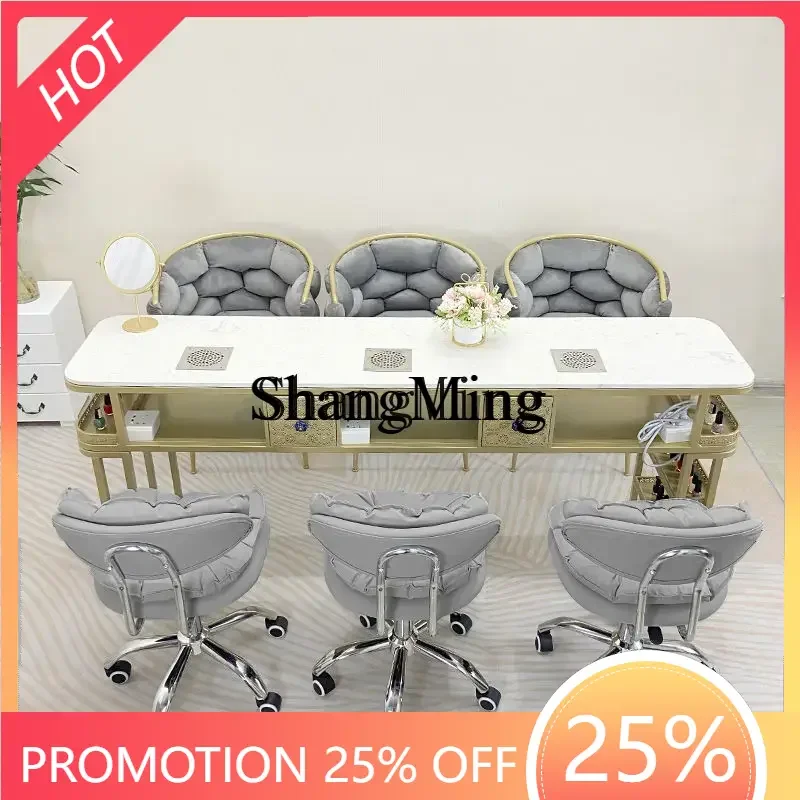 SM household nail art table and chair single and double three-person table nail art shop set combination