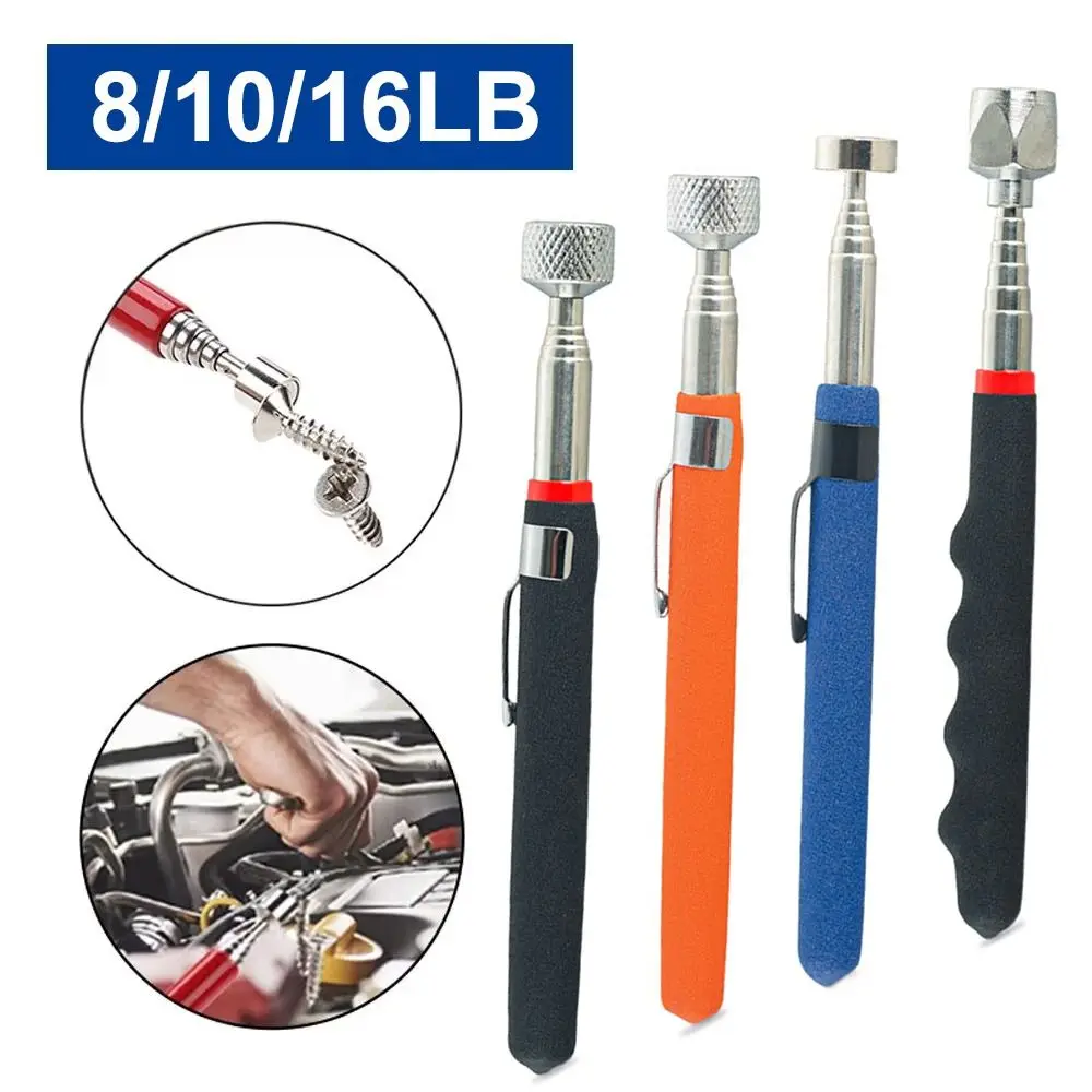 Retractable Magnetic Pick Up Tool Stainless Steel Multifunctional Retrieval Tool Universal 8/10/16LB Pickup Suction Iron Rod