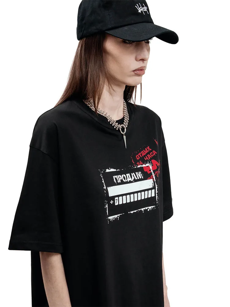 T-Shirt Graphic Women Tops Y2k Oversized Vintage Fashion Printed Short Cotton Streetwear Casual HipHop High Street Graphic Print