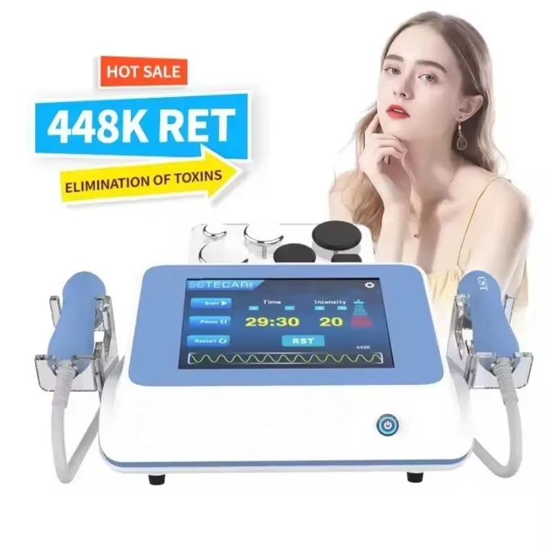 448KHz Tecar RF Therapy Machine Deep Beauty Body Facial Contouring Device Visceral Fat Removal Skin Tightening Equipment