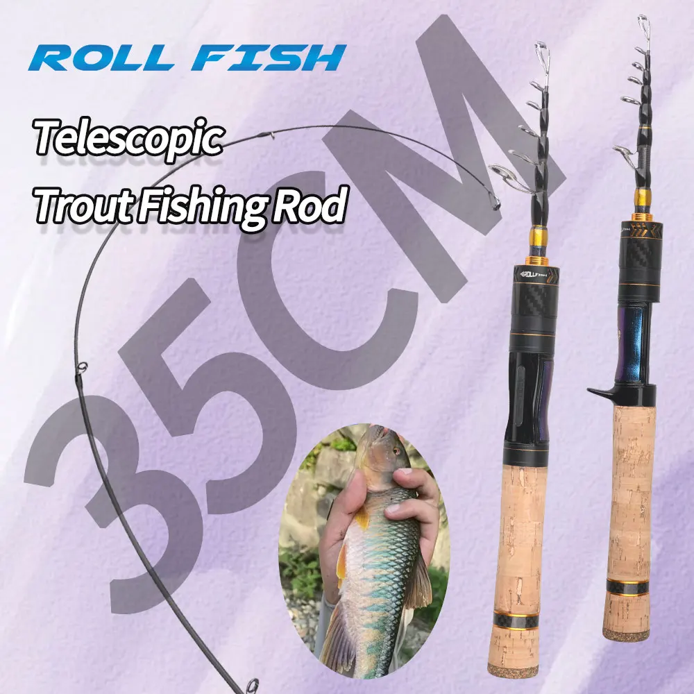 

Сверхлегкая телескопическая удочка ROLLFISH UL Travel, компактная и портативная конструкция для ловли форели