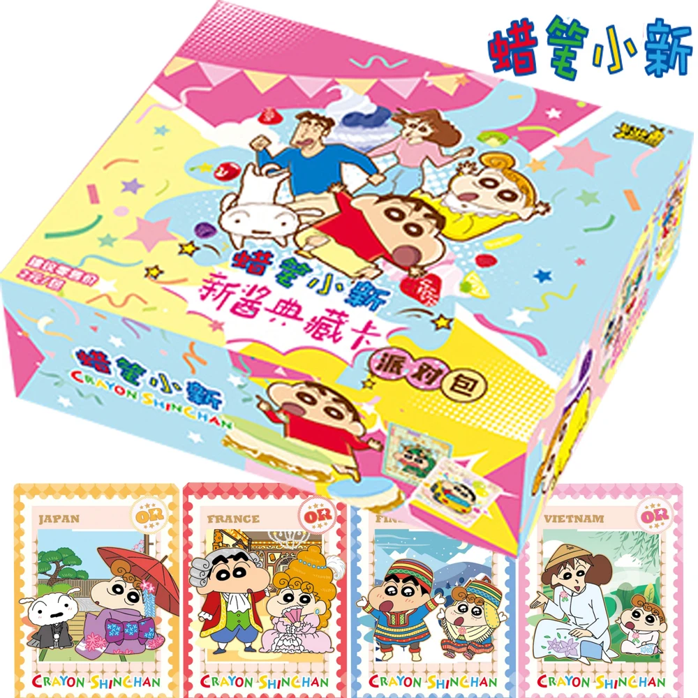 

Genuine Crayon Shin-Chan Collection Cards for Children Anime Characters Rare Surprise Party Hidden Card Family Table Toys Gifts