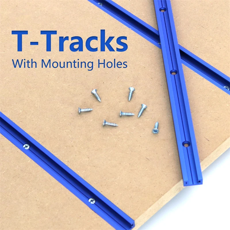 مسار T عالمي مزدوج القطع مع فتحات ومسامير تثبيت مسبقًا بعرض 3/4 بوصة × 3/8 بوصة لطاولة ضغط الحفر #1